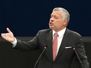 Warning. A file picture shows Jordanian King Abdullah II deliver a speech at the European Parliament, last January, in Strasbourg, France. (AFP)