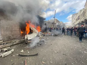 انفجار سيارة مفخخة في مدينة اعزاز شمالي