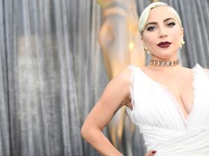 Lady Gaga on the red carpet at the 25th Annual Screen Actors Guild Awards at the Shrine Auditorium in Los Angeles on January 27, 2019. (Robyn Beck / AFP)
