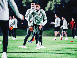 جانب من تدريبات الأهلي