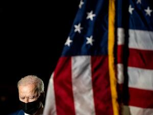 President Joe Biden pays his respects to U.S. Capitol officer Brian D. Sicknick as he lies in honor in the U.S. Capitol on February 2, 2021 in Washington, DC. Officer Sicknick died as a result of injuries he sustained during the January 6 attack on the U.S. Capitol. He will lie in honor until February 3 and then be buried at Arlington National Cemetery. Erin Schaff-Pool/Getty Images/AFP