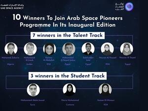 وكالة الإمارات للفضاء تعلن عن اختيار 10 فائزين للانضمام إلى برنامج "نوابغ الفضاء العرب" في دورته الأولى