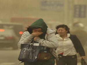 فصل الربيع هو موسم العواصف الرملية في شمال الصين