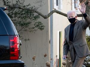 US President Joe Biden leaves St. Joseph 