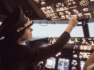 Piloting the plane 