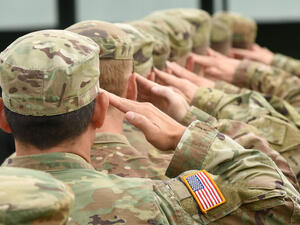 American troops salute 