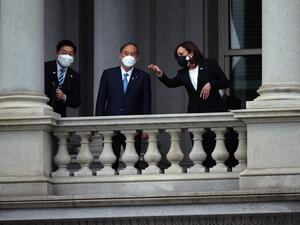 Japanese Prime Minister Yoshihide Suga, the first foreign leader to visit Washington