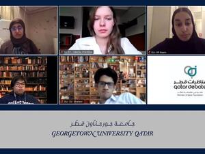 Georgetown Debate Team Named Qatar Universities Debate League And Nationals Champions At QF