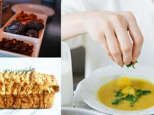 أطباق رمضانية: شوربة العدس بالخضار و الخبز بالثوم والأعشاب