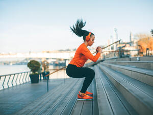 Fitness woman jumping