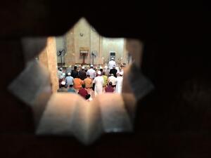 Muslims performing Friday prayer in the mosque