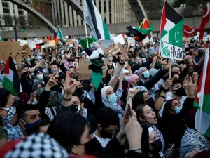  تجمع سلمي نُظم تحت شعار «دافعوا عن فلسطين» في منطقة باي ريدج في بروكلين