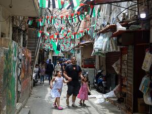 Public sector employees in Lebanon stage a strike.