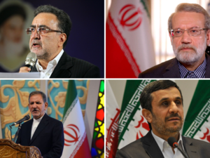 Mostafa Tajzadeh, Ali Larijani, Eshaq Jahangiri, and Mahmoud Ahmadinejad