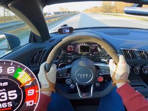 أودي R8 تصل سرعة 335 كم/س على أوتوبان