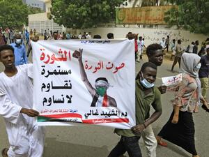 Sudanese protest on second anniversary of massacre in front of army headquarters
