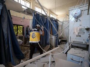 More than a dozen people killed in Afrin missile attack.