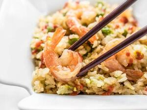 جمبري ترياكي بالأرز 