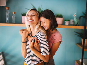 LGBT Lesbian couple love moments happiness concept