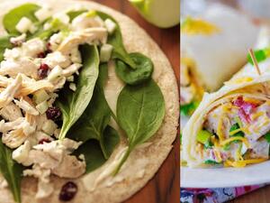 لفائف التورتيا بالسبانخ والدجاج