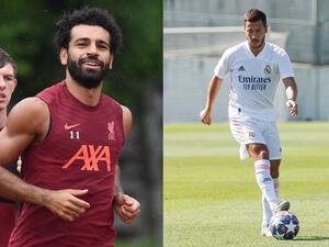 صلاح وهازارد (المصدر: حسابا اللاعبين على تويتر)