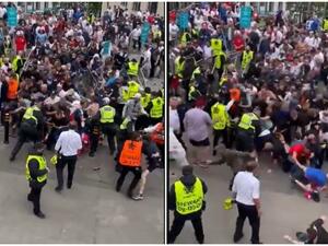 الجماهير الإنجليزية سببت حالة من الشغب (المصدر: @ravefootage)