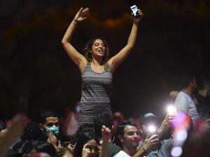 Supporters of the Tunisian president 