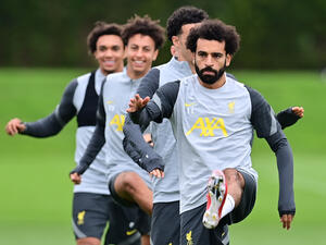 محمد صلاح خلال تدريبات ليفربول