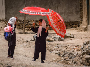 Girls returning from school in Kabul
