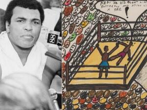 لوحة رسمها أسطورة الملاكمة محمد علي