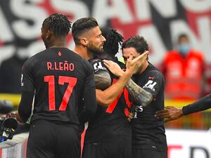 جيرو يمنح ميلان الفوز (المصدر: ميلان)