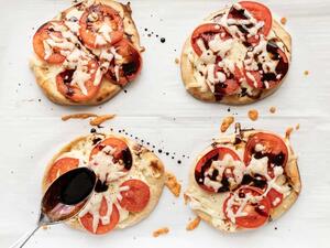 بيتزا كابريزي بخل البلسميك الشهي 