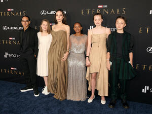 Angelina Jolie and her children 