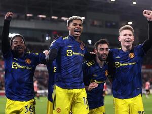 راشفورد (وسط) يقود مانشستر يونايتد للتغلب على برينتفورد (المصدر: تيليغراف)