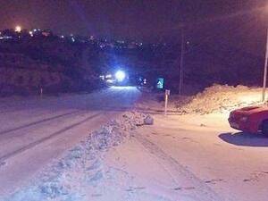 an area in Jordan under snow - archival photo 