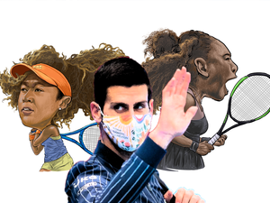Naomi Osaka, Novak Djokovic, Serena Williams