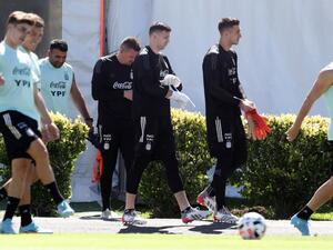 جانب من تدريبات الأرجنتين الاستعدادية لملاقاة كولومبيا