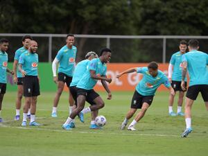 لقطة من تدريبات البرازيل الاستعدادية لمواجهة باراغواي