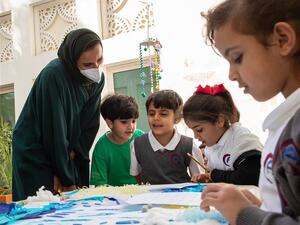 Her Excellency Sheikha Hind Visits New Green Lab At QF School