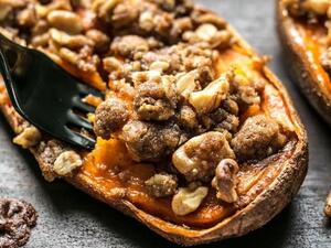 ستريوسيل البطاطا الحلوة بالمكسرات