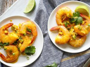 روبيان جامبو مشوي بالكركم