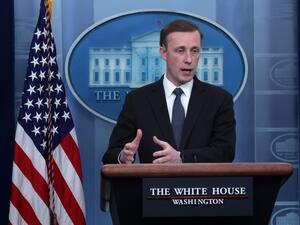 U.S. National Security Adviser Jake Sullivan speaks on President Joe Biden’s upcoming trip to Europe for meetings with NATO and EU leaders on Russia’s invasion to Ukraine during a White House daily press briefing at the James S. Brady Press Briefing Room of the White House on March 22, 2022 in Washington, DC. Alex Wong/Getty Images/AFP U.S. National Security Adviser Jake Sullivan