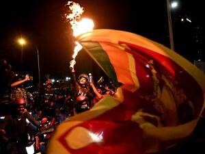 Protestors in Sri Lanka