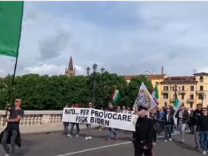 Anti-NATO protesters took the streets in the Italian city of Verona