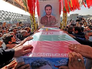 Iranians hold funeral for IRGC member assassinated in Tehran