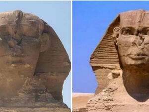 The Great Sphinx of Giza said to have closed its eyes in a weird phenomenon. (Social media) The Great Sphinx of Giza