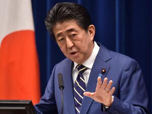 Former Japanese prime minister Shinzo Abe was attacked and left bleeding at a campaign event in the Nara region on July 8, 2022, local media reported. (Photo by Kazuhiro NOGI / AFP) Former Japanese prime minister