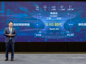 David Wang, Executive Director of the Board and Chairman of the ICT Infrastructure Managing Board of Huawei. Huawei's David Wang: Innovation, Lighting up the 5.5G Era