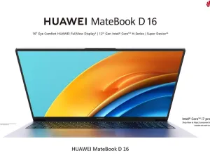 The new HUAWEI 16-inch Laptops depicted: HUAWEI MateBook D 16 and HUAWEI MateBook 16s