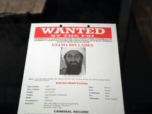 A poster and picture used to identify Osama Bin Laden is displayed at the new exhibition Revealed: The Hunt for Bin Laden at the 9/11 Memorial Museum on November 07, 2019 in New York City.  Wanted people